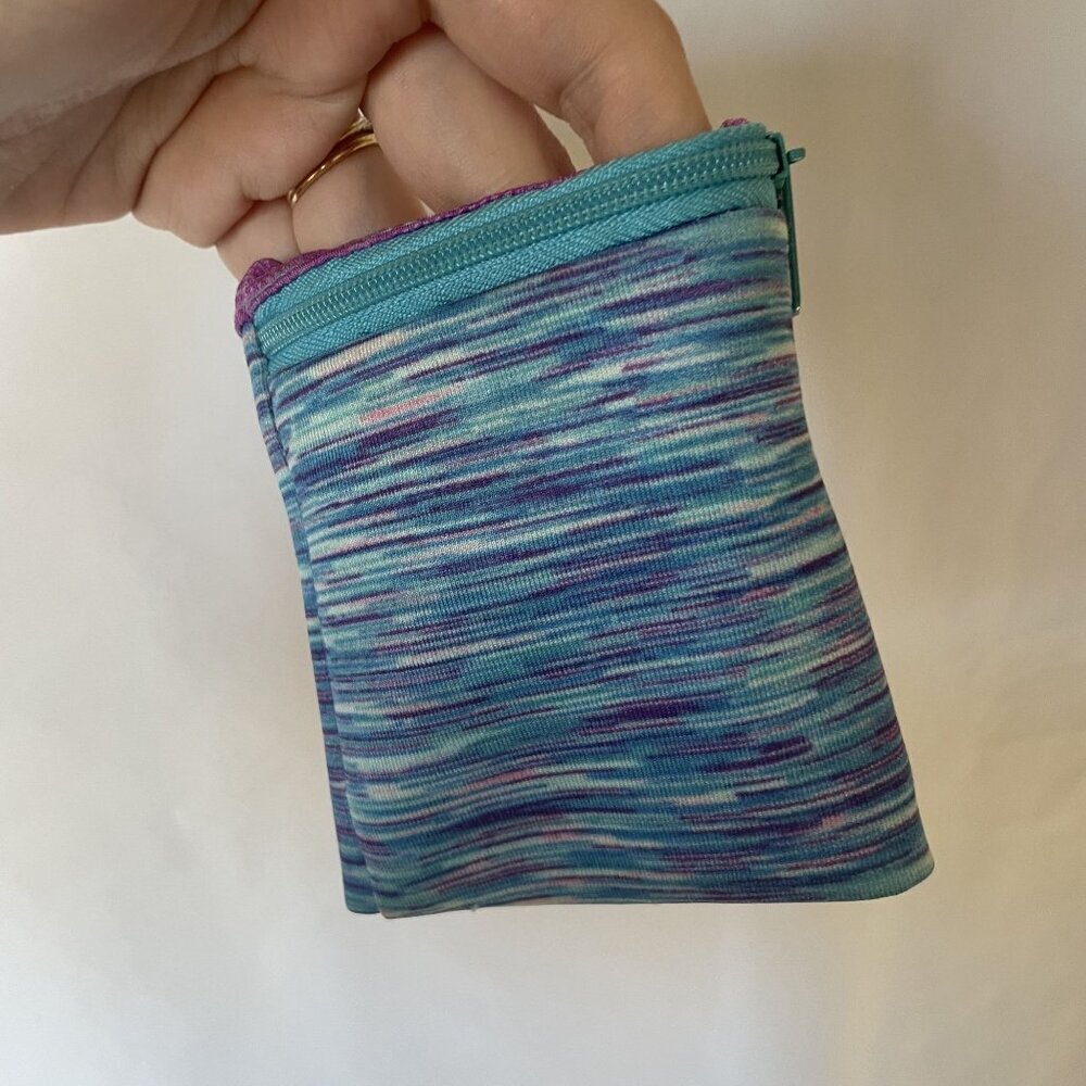 Blue and purple runners armband credit card holder athletic wrist band keys